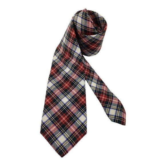 CHARLES TYRWHITT Red Plaids & Cheks Luxury Silk Tie England  CHARLES TYRWHITT Red Plaids & Cheks Luxury Wool Tie England W: 3.5\